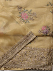 Ghera With Booti Embroidery Chanderi Unstitched Suit Piece With Dupatta