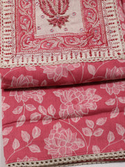 Printed Cotton Blend Unstitched Suit Piece With Dupatta