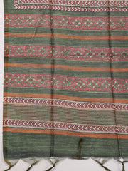 Neck Embroidery Tussar Unstitched Suit Piece With Dupatta