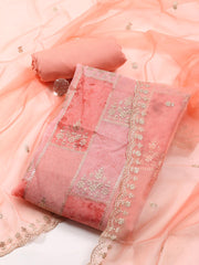 Embroidered Organza Unstitched Suit Piece With Dupatta