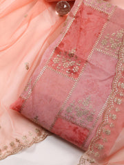 Embroidered Organza Unstitched Suit Piece With Dupatta