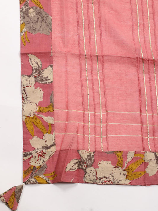 Printed Cotton Blend Unstitched Suit Piece With Dupatta