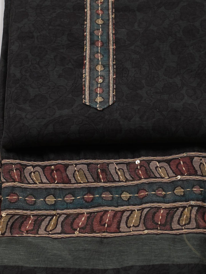 Kaantha Embroidery Chanderi Unstitched Suit With Dupatta