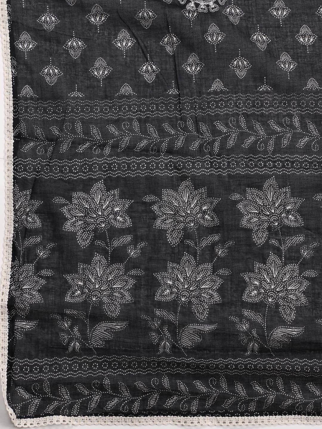 Printed Cotton Blend Unstitched Suit Piece With Dupatta