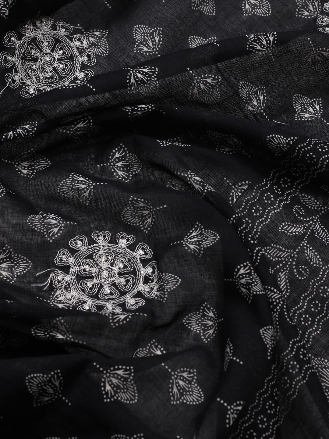 Printed Cotton Blend Unstitched Suit Piece With Dupatta