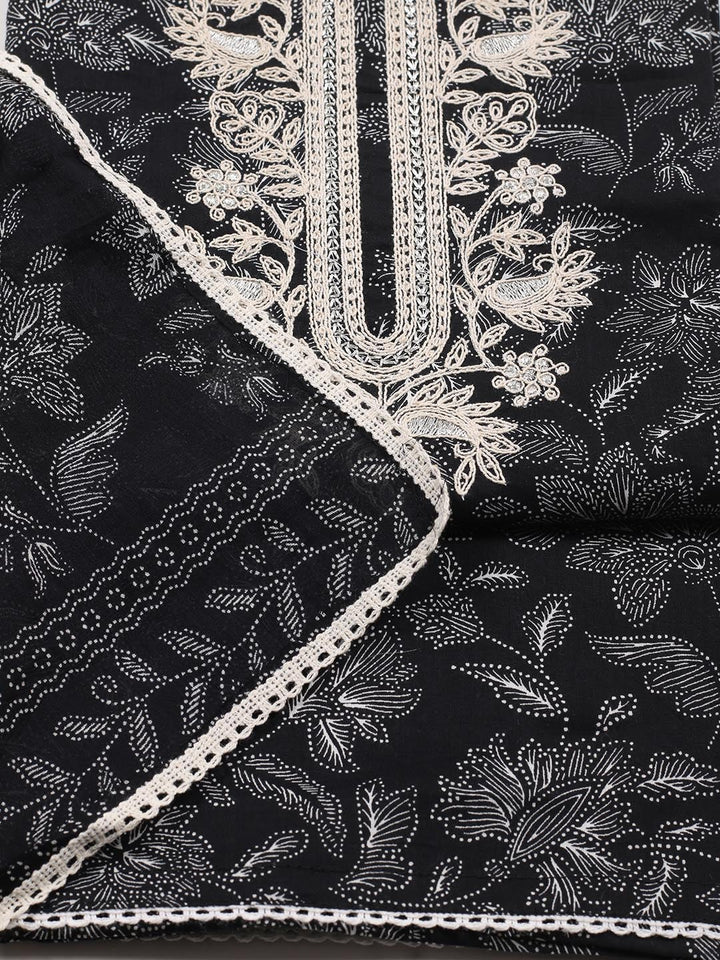 Printed Cotton Blend Unstitched Suit Piece With Dupatta