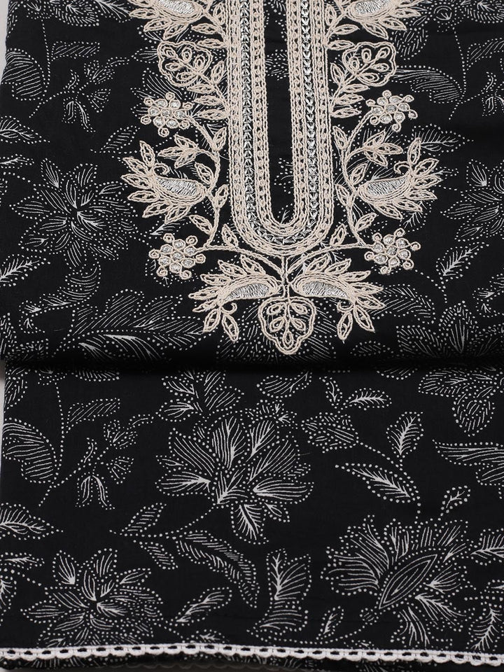 Printed Cotton Blend Unstitched Suit Piece With Dupatta