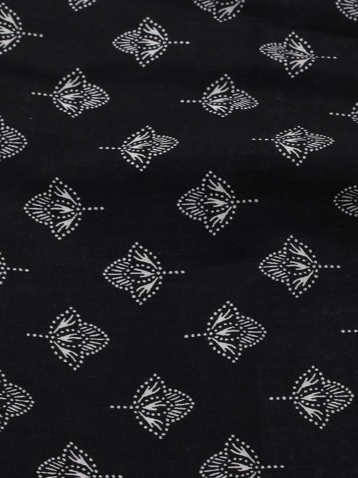 Printed Cotton Blend Unstitched Suit Piece With Dupatta