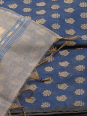 Printed Chanderi Unstitched Suit Piece With Dupatta