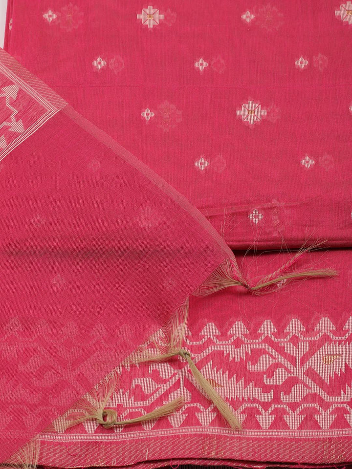 Jamdani Chanderi Unstitched Suit Piece With Dupatta
