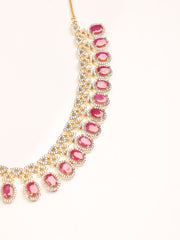 Golden AD Necklace Set With Earrings