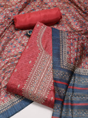 Neck Embroidery Tussar Unstitched Suit Piece With Dupatta