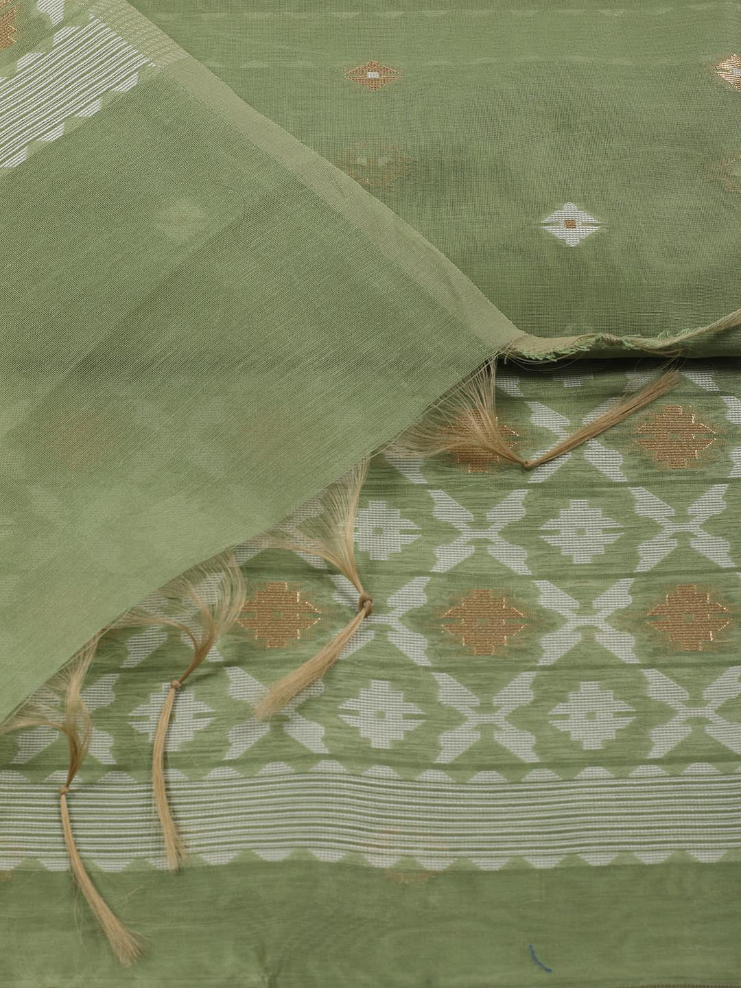 Jamdani Chanderi Unstitched Suit Piece With Dupatta