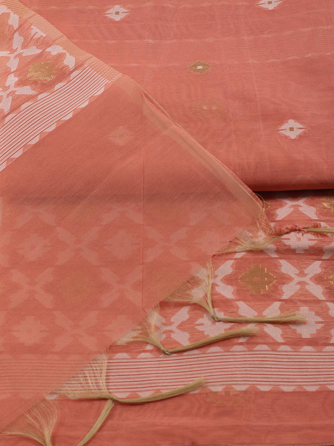 Jamdani Chanderi Unstitched Suit Piece With Dupatta
