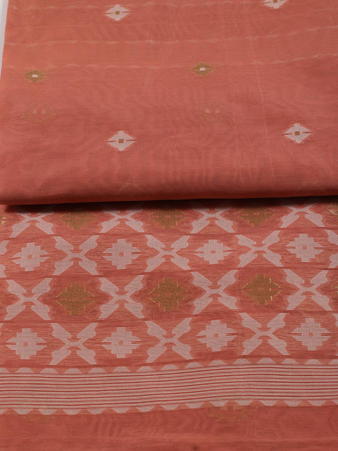 Jamdani Chanderi Unstitched Suit Piece With Dupatta
