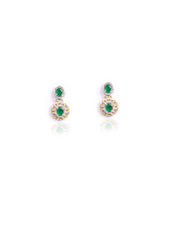 Golden AD Necklace Set With Earrings