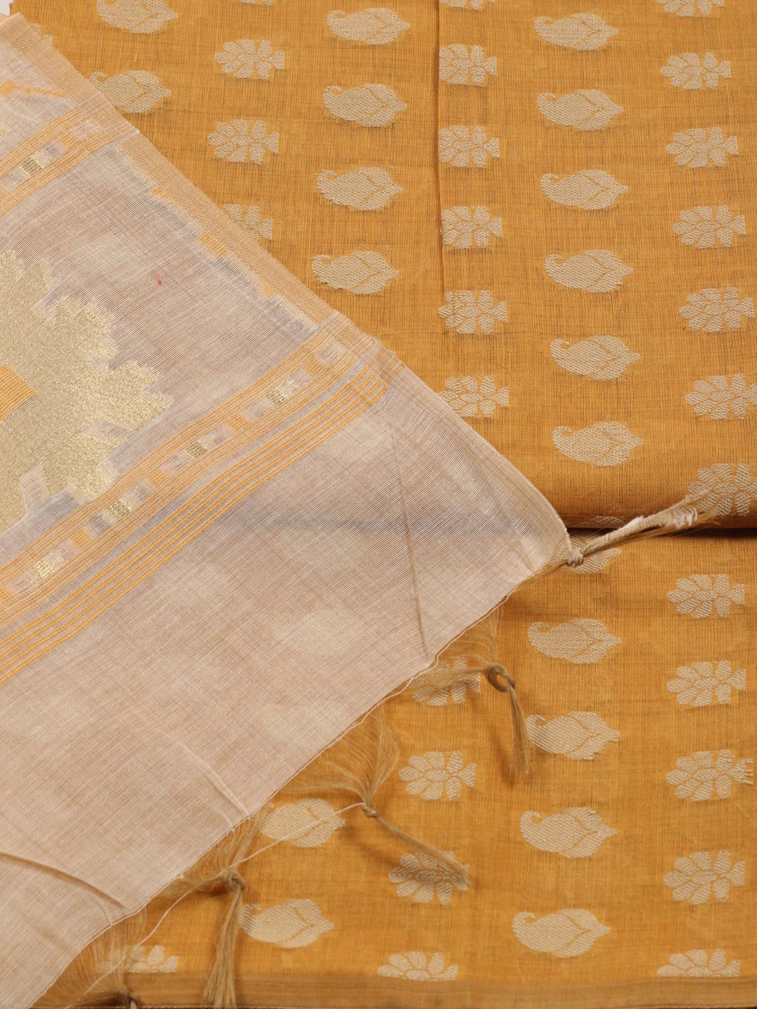 Printed Chanderi Unstitched Suit Piece With Dupatta