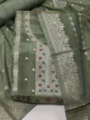 Woven Tissue Unstitched Suit Piece With Dupatta