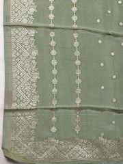 Woven Tissue Unstitched Suit Piece With Dupatta