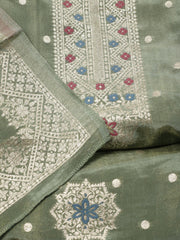 Woven Tissue Unstitched Suit Piece With Dupatta