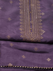 Neck Embroidery Chanderi Unstitched Suit Piece With Dupatta