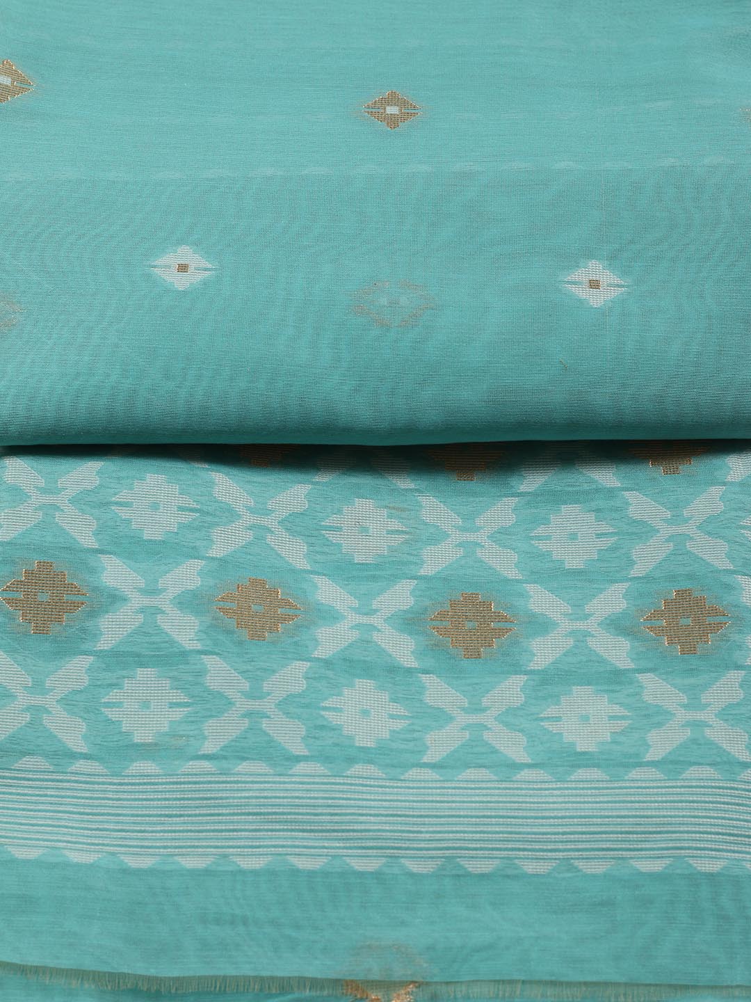 Jamdani Chanderi Unstitched Suit Piece With Dupatta