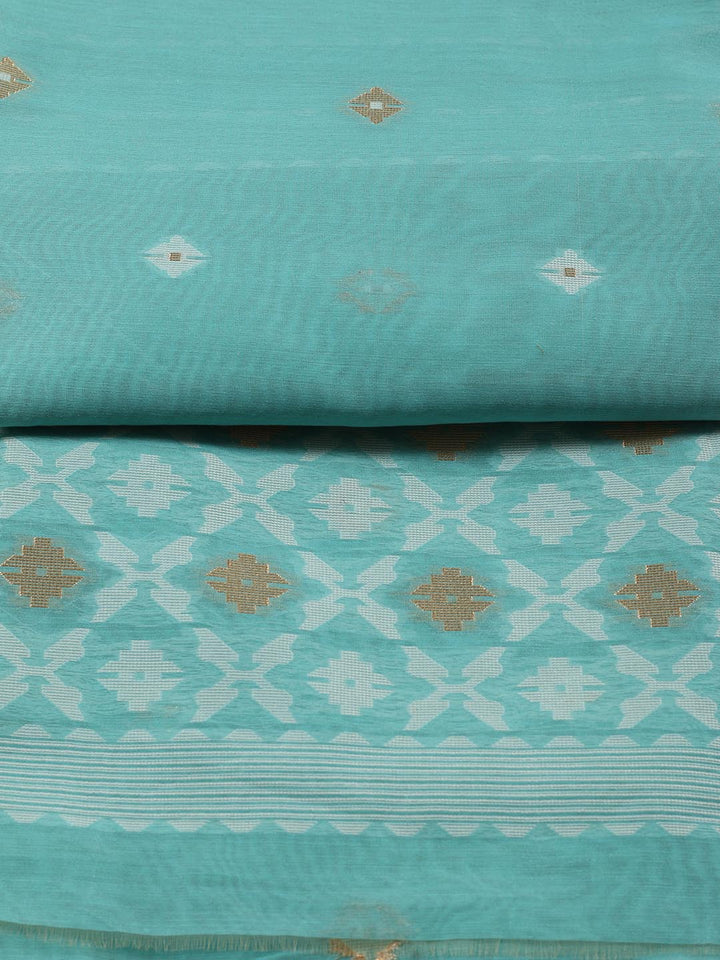 Jamdani Chanderi Unstitched Suit Piece With Dupatta