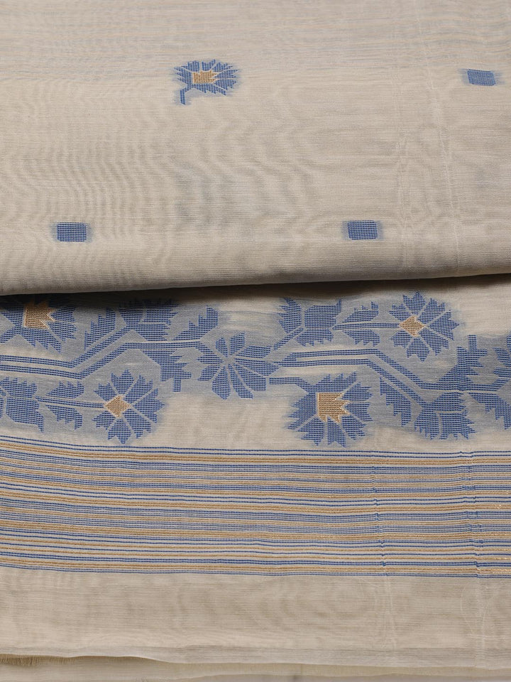 Jamdani Work Chanderi Unstitched Suit Piece With Dupatta