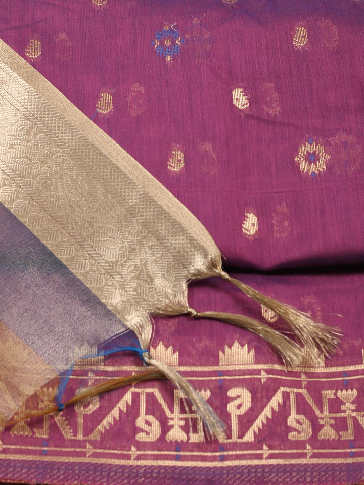 Jamdani Chanderi Unstitched Suit Piece With Dupatta