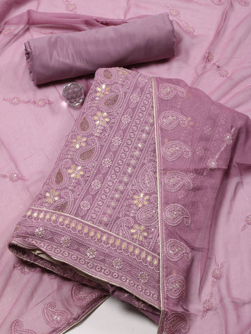 Embroidered Georgette Unstitched Suit Piece With Dupatta