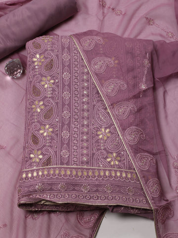 Embroidered Georgette Unstitched Suit Piece With Dupatta