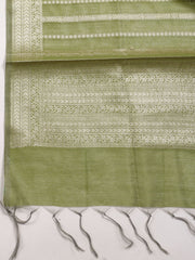 Neck Embroidery Chanderi Unstitched Suit Piece With Banarsi Dupatta
