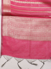 Neck Embroidery Chanderi Unstitched Suit Piece With Banarsi Dupatta