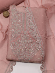 Neck Embroidery Handloom Unstitched Suit Piece With Dupatta