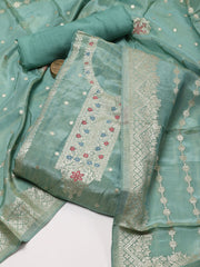 Woven Tissue Unstitched Suit Piece With Dupatta