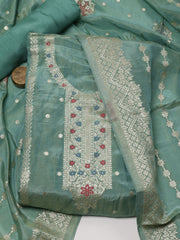 Woven Tissue Unstitched Suit Piece With Dupatta