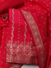 Woven Chanderi Unstitched Suit Piece With Dupatta