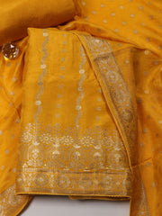 Woven Chanderi Unstitched Suit Piece With Dupatta