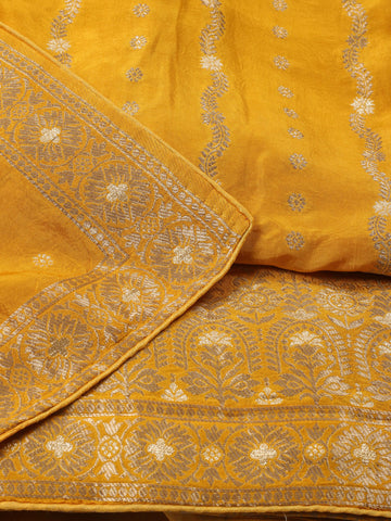 Woven Chanderi Unstitched Suit Piece With Dupatta