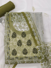 Printed Cotton Unstitched Suit Piece With Dupatta