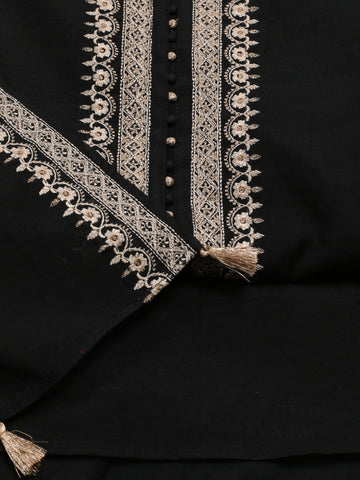 Neck Embroidery Chanderi Unstitched Suit Piece With Dupatta