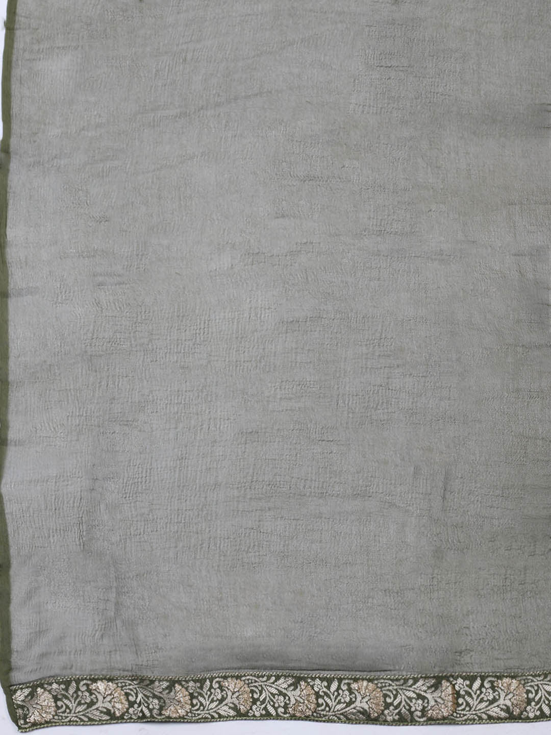 Embroidered Chanderi Unstitched Suit With Pant &amp; Dupatta