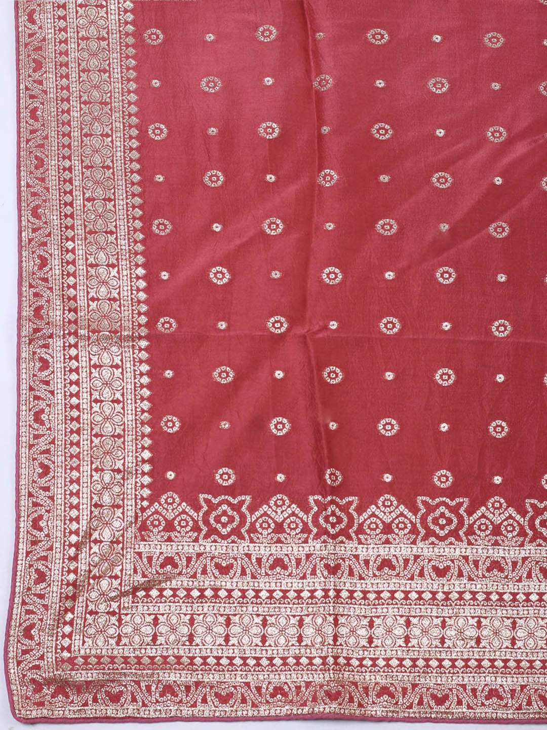 Embroidered Art Silk Unstitched Suit Piece With Dupatta
