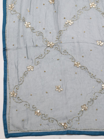 Neck Embroidered Handloom Unstitched Suit Piece With Dupatta