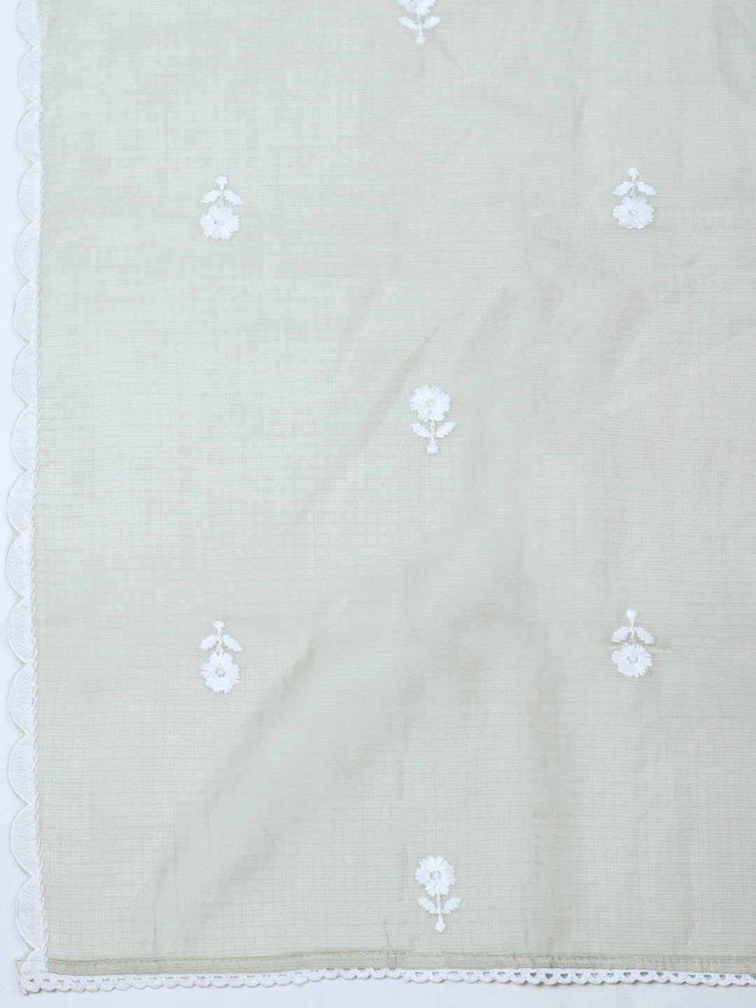 Neck Embroidered Cotton Blend Unstitched Suit With Dupatta