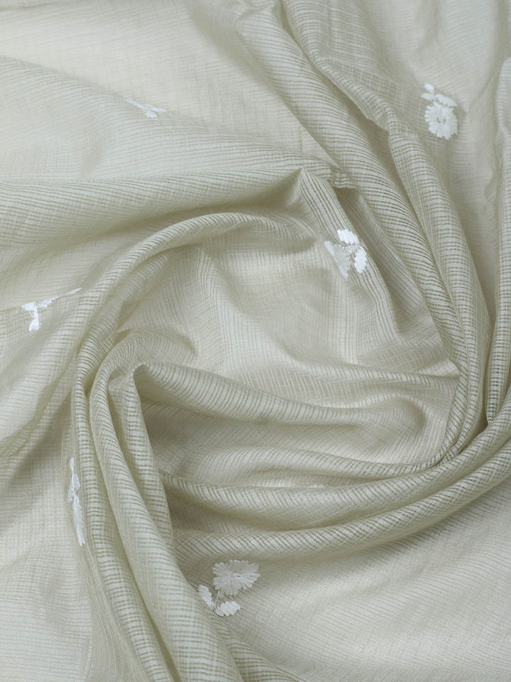 Neck Embroidered Cotton Blend Unstitched Suit With Dupatta