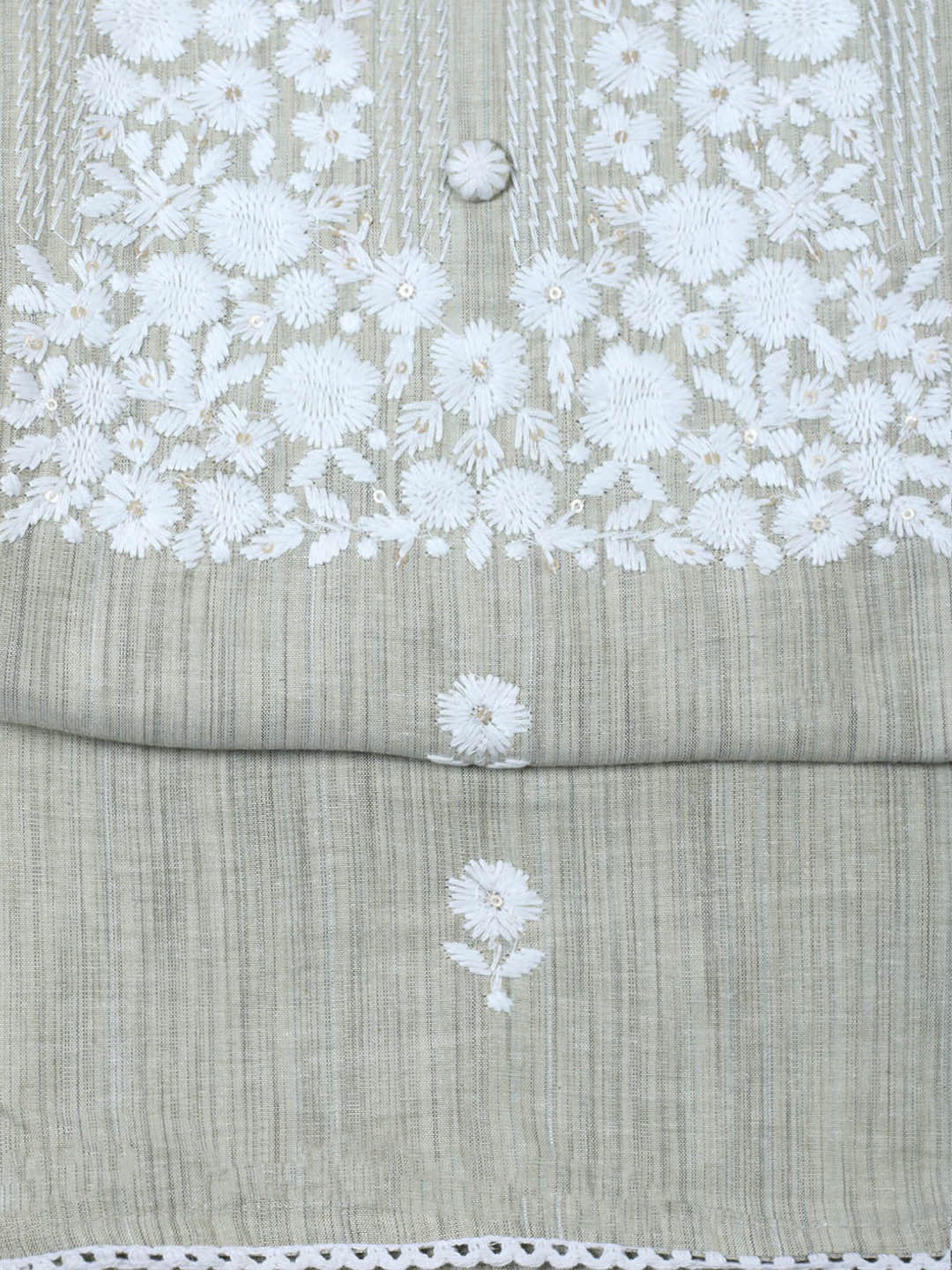 Neck Embroidered Cotton Blend Unstitched Suit With Dupatta