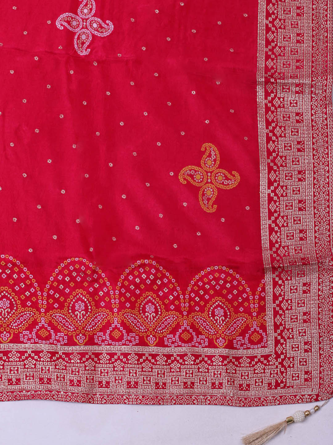 Embroidered Chanderi Unstitched Suit With Dupatta