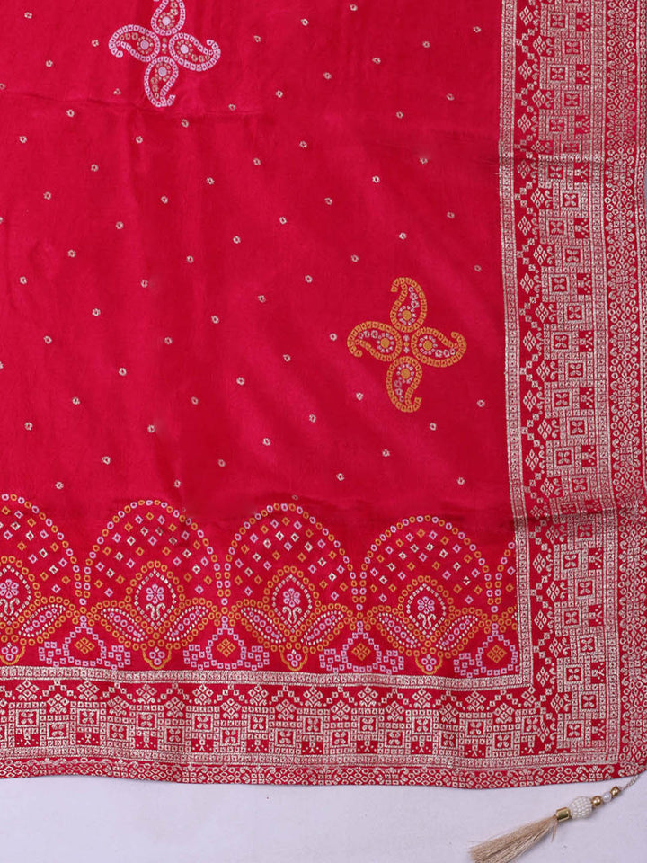 Embroidered Chanderi Unstitched Suit With Dupatta