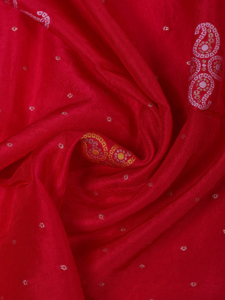 Embroidered Chanderi Unstitched Suit With Dupatta
